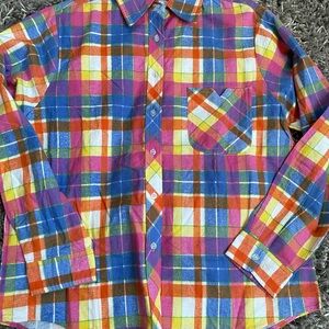 Ha and vintage plaid flannel Large